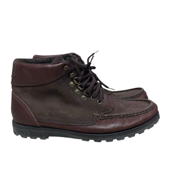 Frye Hiking Chukka Leather Two Tone Boots Mens 11 M Brown Lace Up Outdoors main image 5